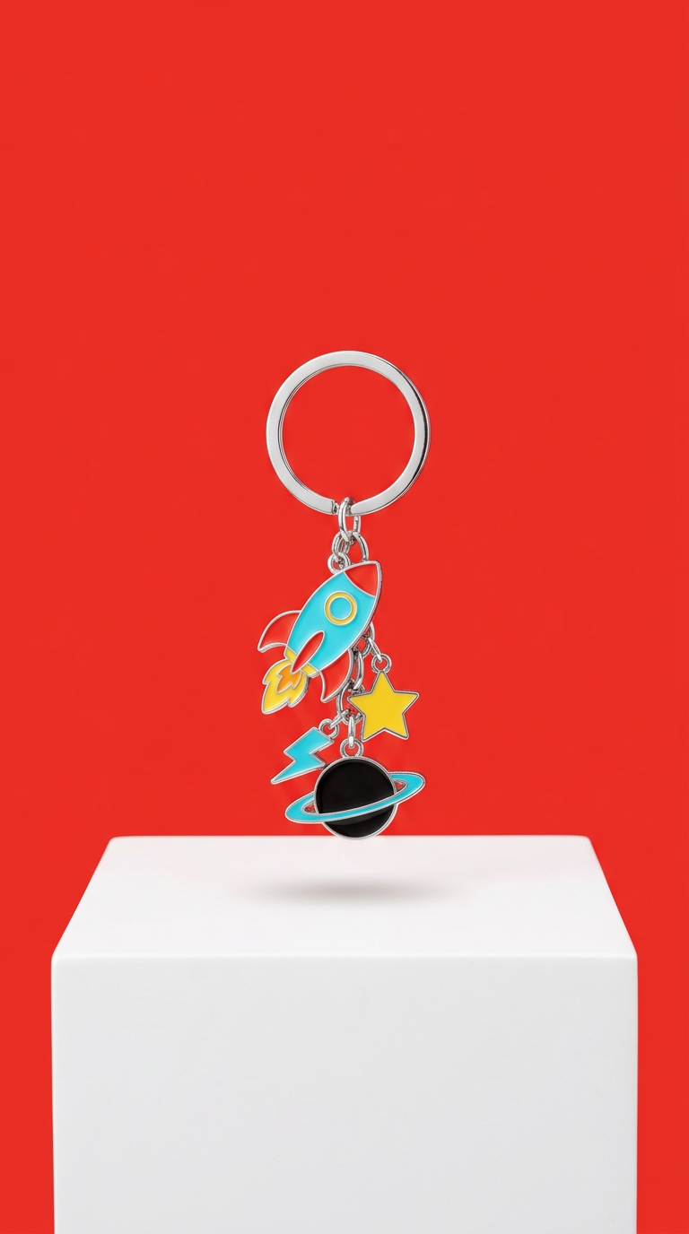 Colorful Enamel Keychain Set, Urban Motifs