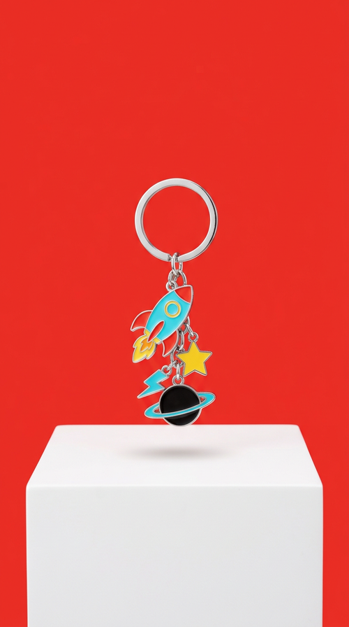 Colorful Enamel Keychain Set, Urban Motifs