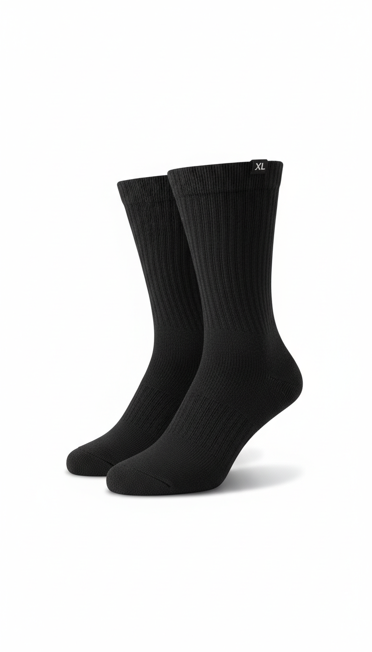 Crew Sock in Graphite Black, XL