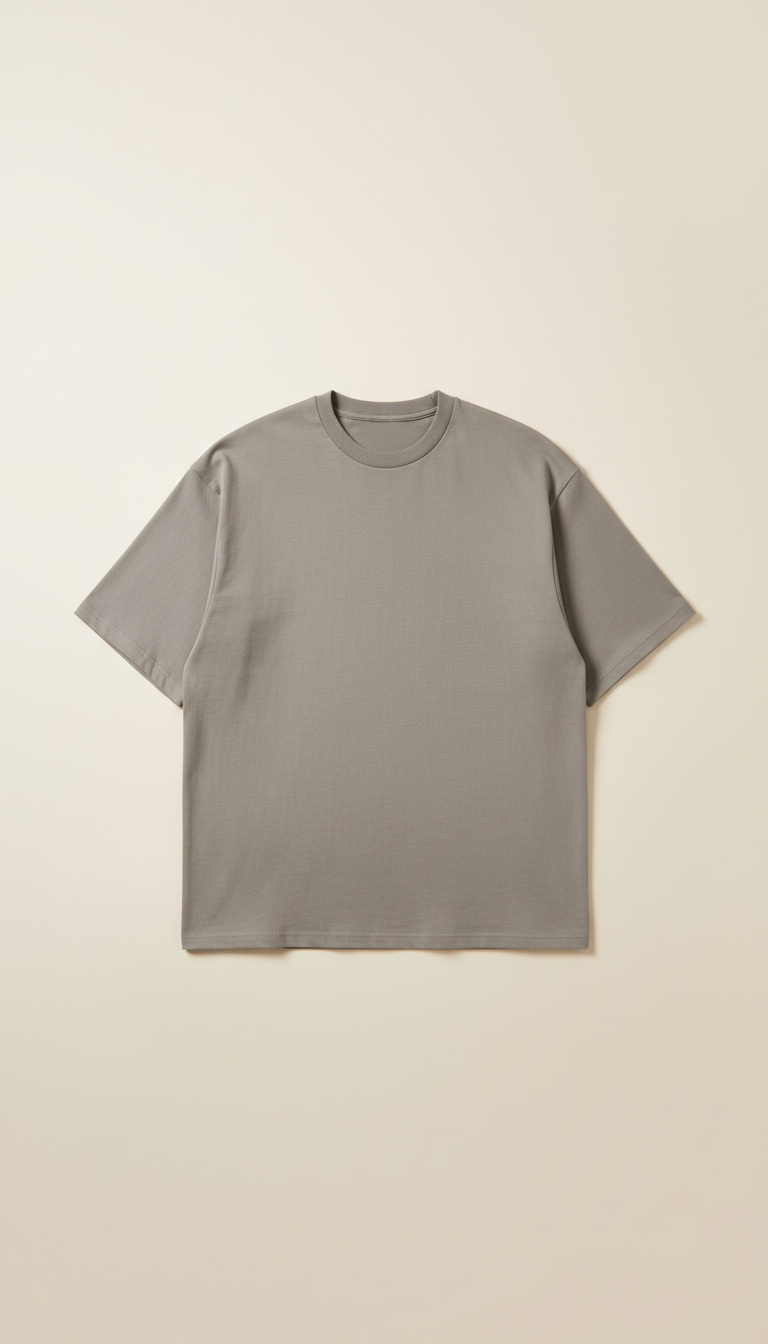 Oversized Heavyweight Cotton Tee in ivory